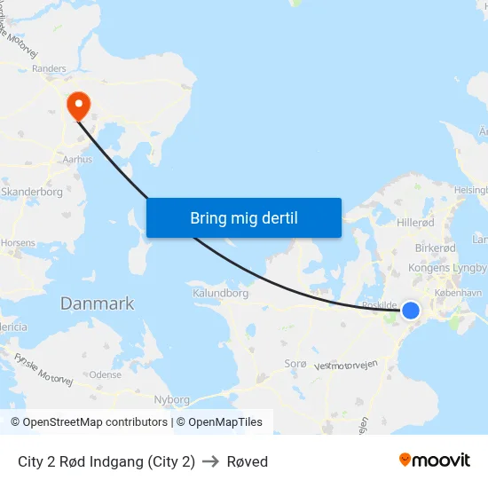 City 2 Rød Indgang (City 2) to Røved map