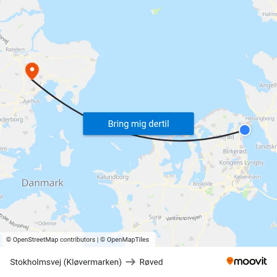 Stokholmsvej (Kløvermarken) to Røved map