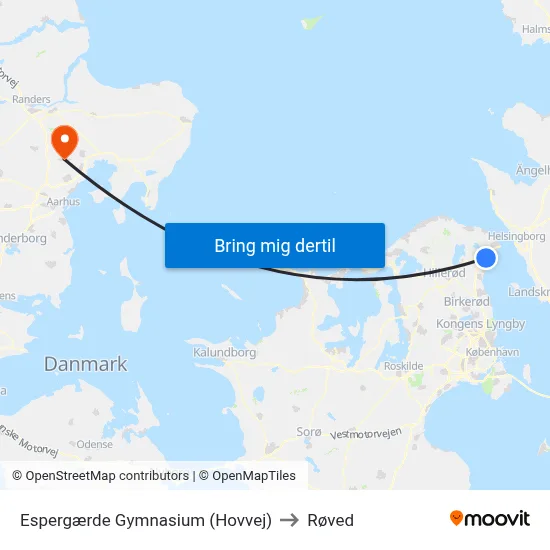 Espergærde Gymnasium (Hovvej) to Røved map