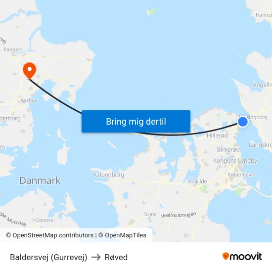 Baldersvej (Gurrevej) to Røved map