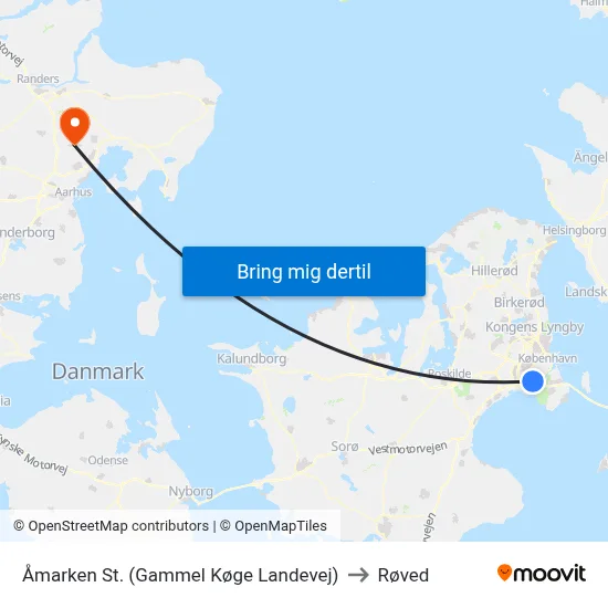Åmarken St. (Gammel Køge Landevej) to Røved map