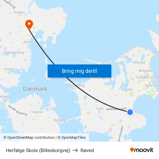 Herfølge Skole (Billesborgvej) to Røved map