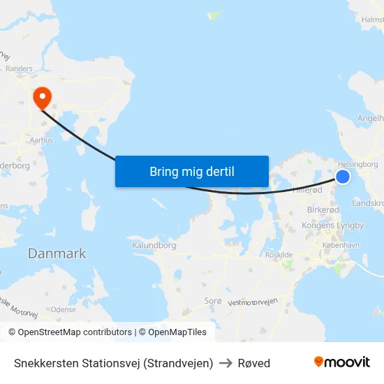 Snekkersten Stationsvej (Strandvejen) to Røved map