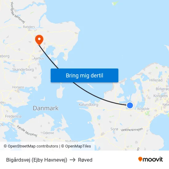 Bigårdsvej (Ejby Havnevej) to Røved map