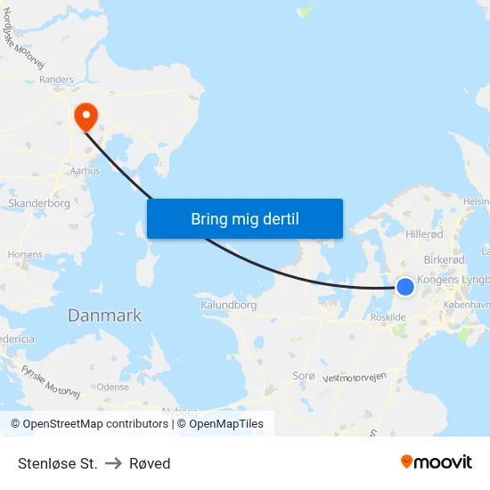 Stenløse St. to Røved map