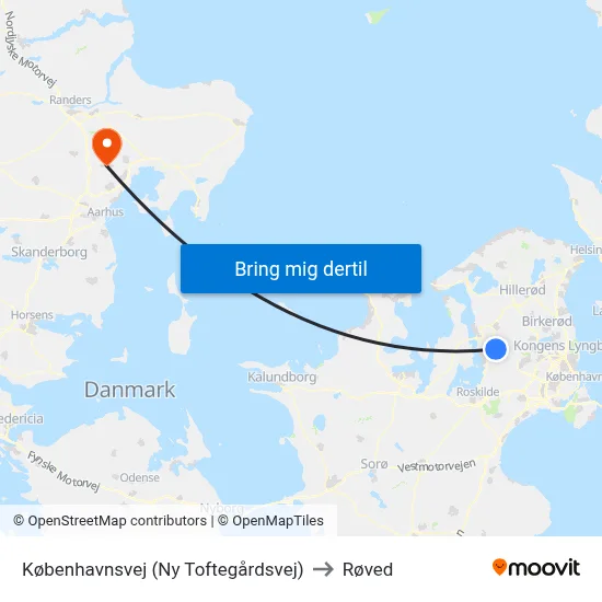 Københavnsvej (Ny Toftegårdsvej) to Røved map