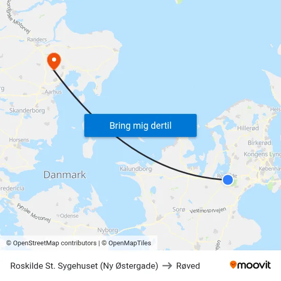 Roskilde St. Sygehuset (Ny Østergade) to Røved map