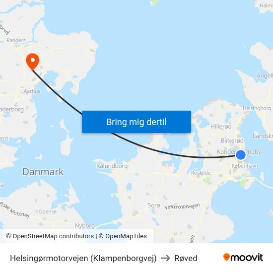 Helsingørmotorvejen (Klampenborgvej) to Røved map