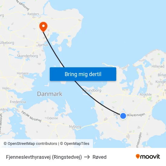 Fjenneslevthyrasvej (Ringstedvej) to Røved map