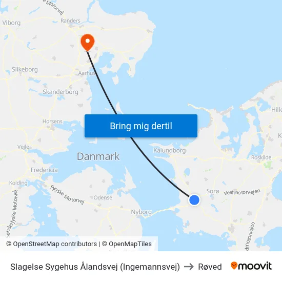 Slagelse Sygehus Ålandsvej (Ingemannsvej) to Røved map