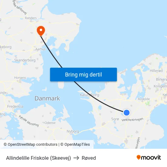 Allindelille Friskole (Skeevej) to Røved map