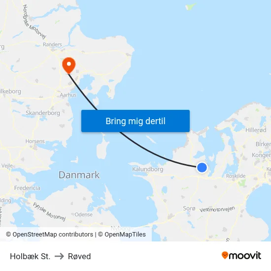 Holbæk St. to Røved map