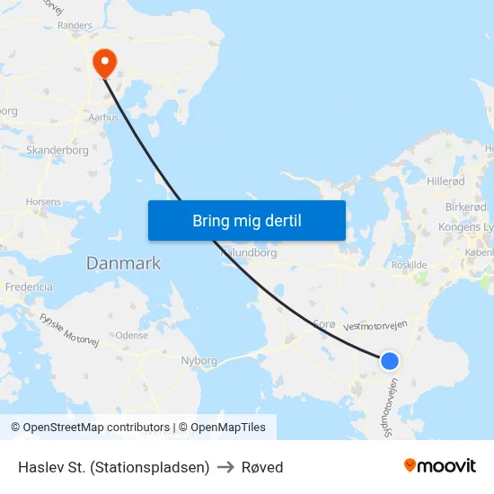 Haslev St. (Stationspladsen) to Røved map