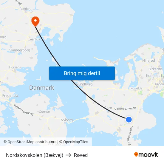 Nordskovskolen (Bækvej) to Røved map