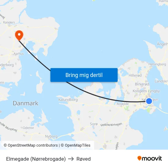 Elmegade (Nørrebrogade) to Røved map