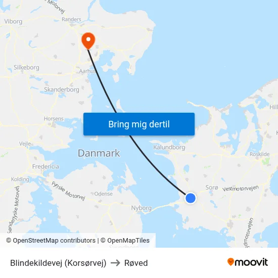 Blindekildevej (Korsørvej) to Røved map