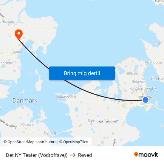 Det NY Teater (Vodroffsvej) to Røved map