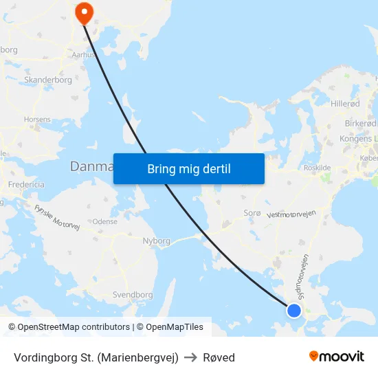 Vordingborg St. (Marienbergvej) to Røved map