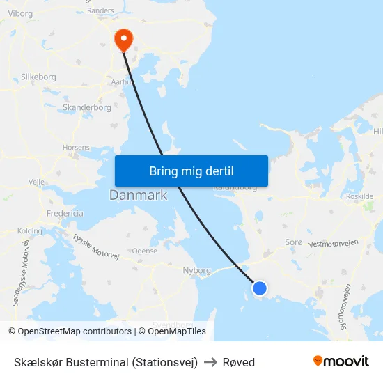 Skælskør Busterminal (Stationsvej) to Røved map