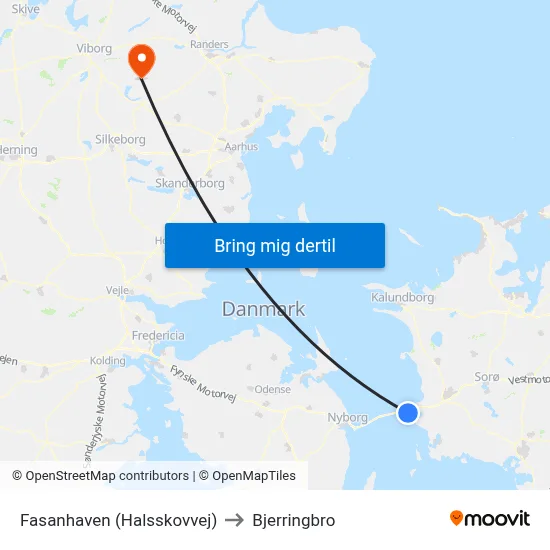 Fasanhaven (Halsskovvej) to Bjerringbro map
