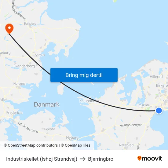 Industriskellet (Ishøj Strandvej) to Bjerringbro map