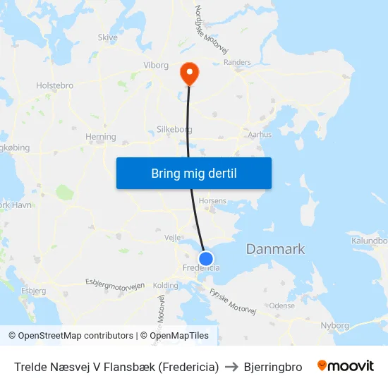 Trelde Næsvej V Flansbæk (Fredericia) to Bjerringbro map