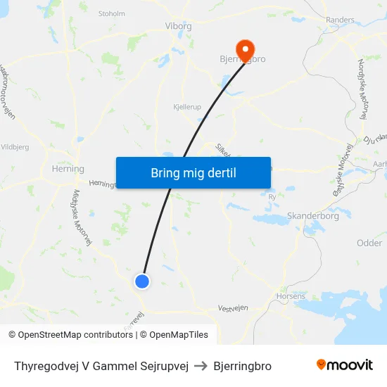 Thyregodvej V Gammel Sejrupvej to Bjerringbro map