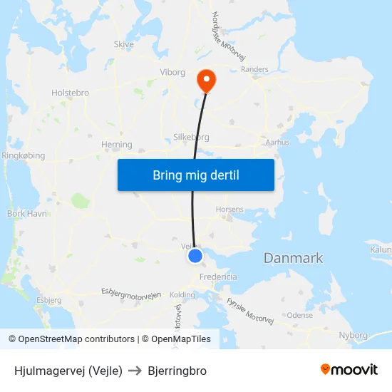 Hjulmagervej (Vejle) to Bjerringbro map