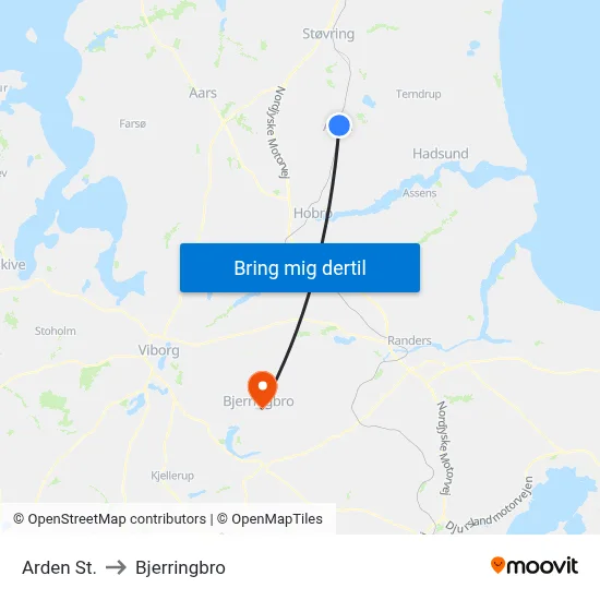 Arden St. to Bjerringbro map