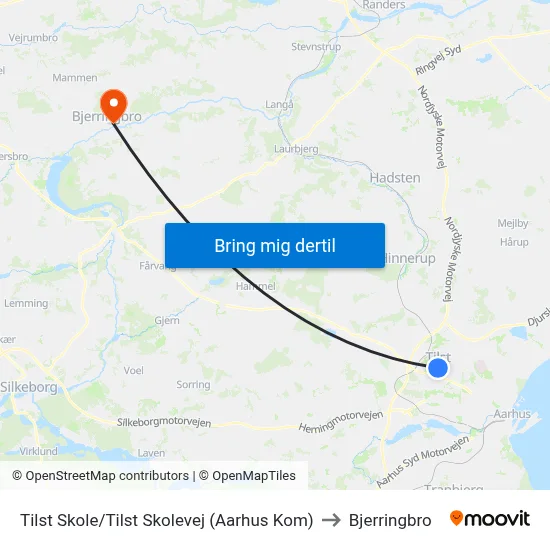 Tilst Skole/Tilst Skolevej (Aarhus Kom) to Bjerringbro map