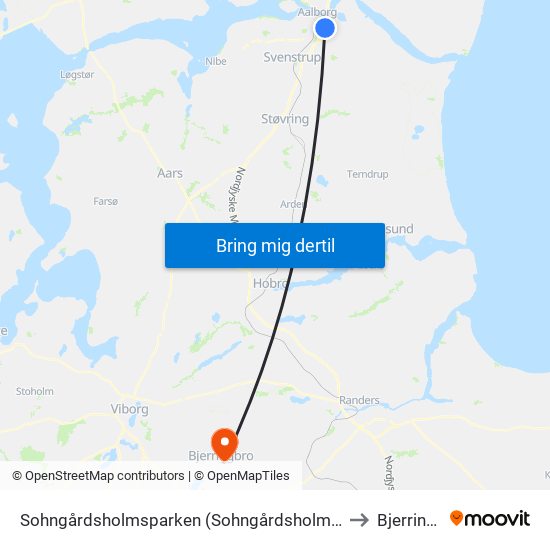 Sohngårdsholmsparken (Sohngårdsholmsvej / Aalborg) to Bjerringbro map