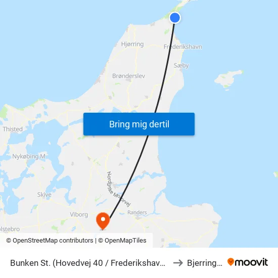 Bunken St. (Hovedvej 40 / Frederikshavn Komm.) to Bjerringbro map
