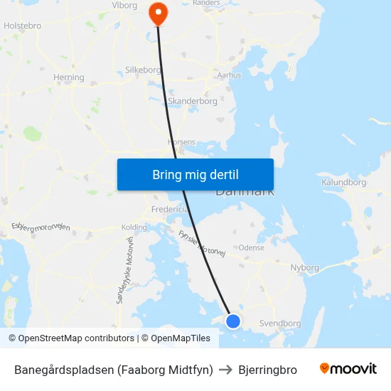 Banegårdspladsen (Faaborg Midtfyn) to Bjerringbro map