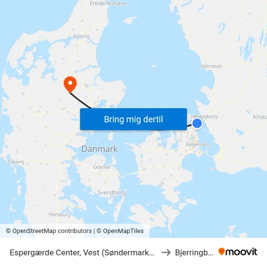Espergærde Center, Vest (Søndermarken) to Bjerringbro map