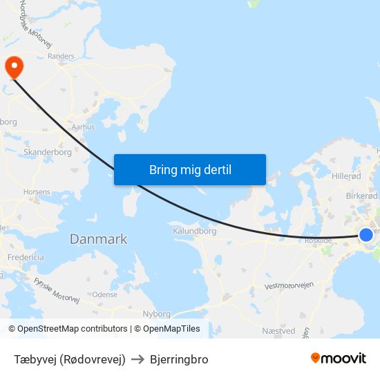 Tæbyvej (Rødovrevej) to Bjerringbro map