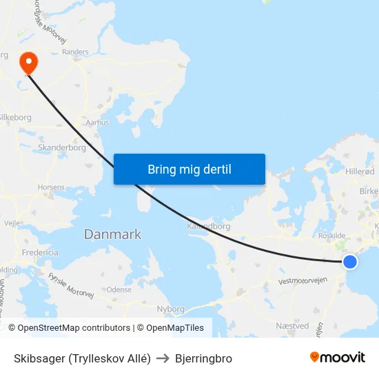 Skibsager (Trylleskov Allé) to Bjerringbro map