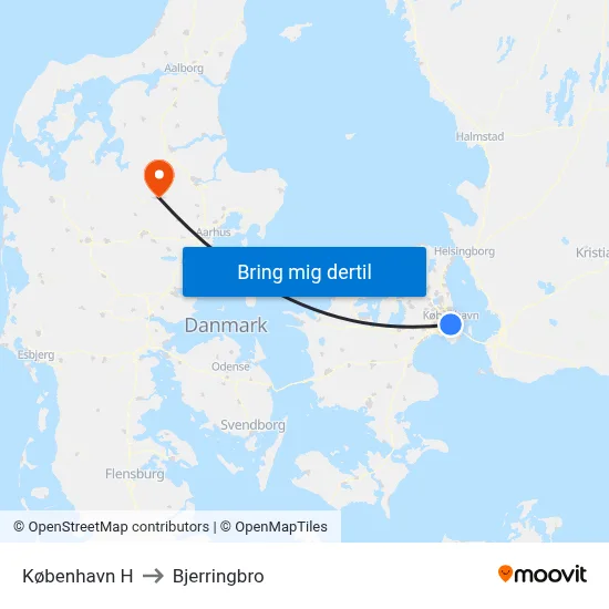 København H to Bjerringbro map