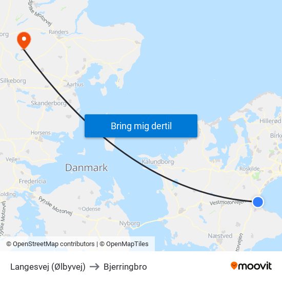 Langesvej (Ølbyvej) to Bjerringbro map