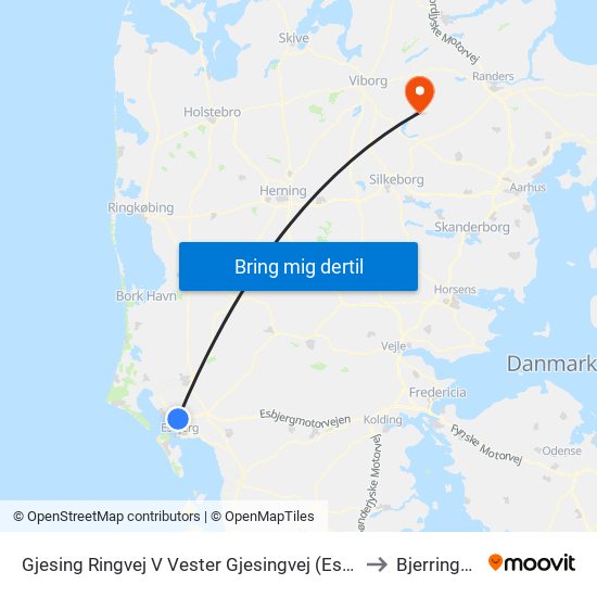 Gjesing Ringvej V Vester Gjesingvej (Esbjerg) to Bjerringbro map