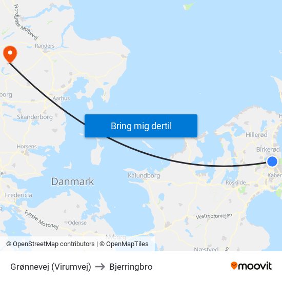 Grønnevej (Virumvej) to Bjerringbro map