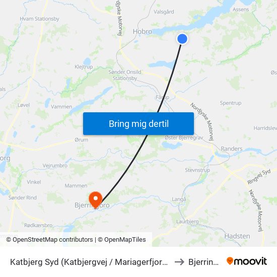 Katbjerg Syd (Katbjergvej / Mariagerfjord Kommune) to Bjerringbro map