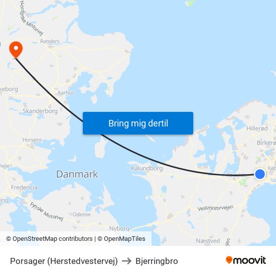 Porsager (Herstedvestervej) to Bjerringbro map