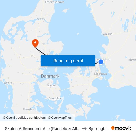 Skolen V. Rønnebær Alle (Rønnebær Alle) to Bjerringbro map