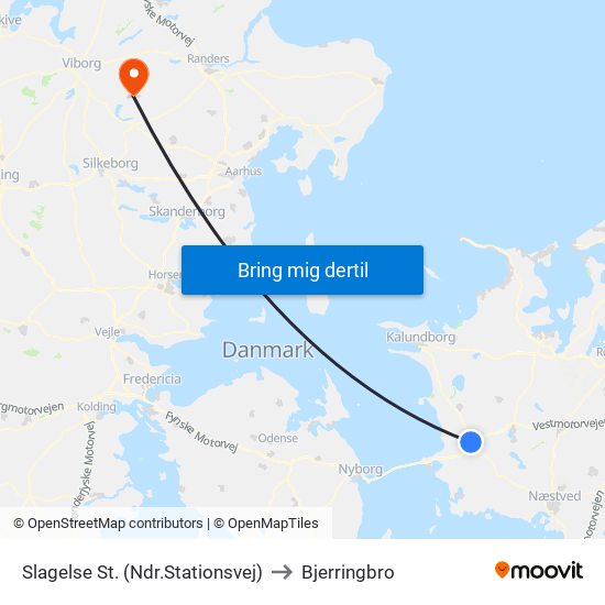 Slagelse St. (Ndr.Stationsvej) to Bjerringbro map