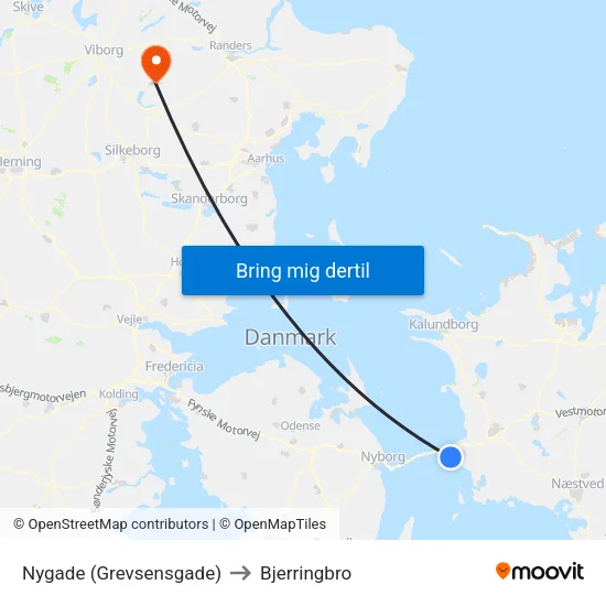 Nygade (Grevsensgade) to Bjerringbro map