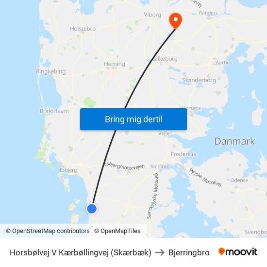 Horsbølvej V Kærbøllingvej (Skærbæk) to Bjerringbro map