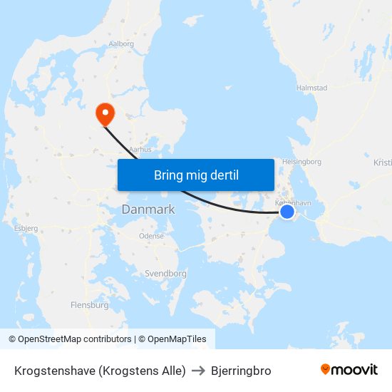 Krogstenshave (Krogstens Alle) to Bjerringbro map