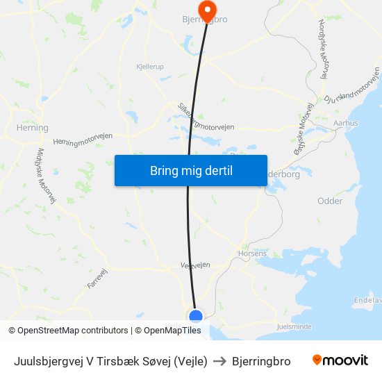 Juulsbjergvej V Tirsbæk Søvej (Vejle) to Bjerringbro map