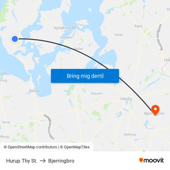 Hurup Thy St. to Bjerringbro map