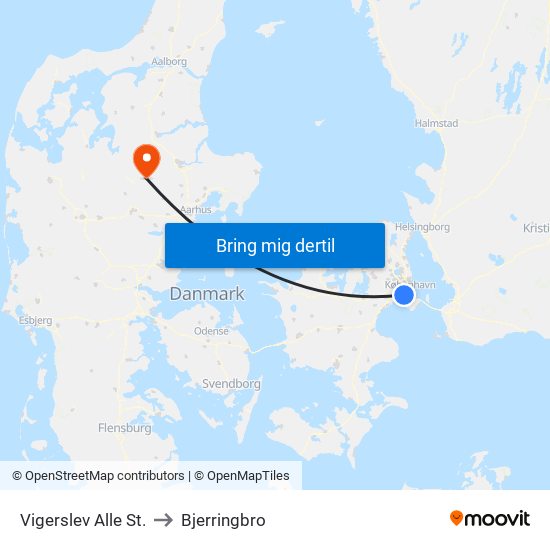 Vigerslev Alle St. to Bjerringbro map